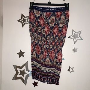 Print strapless Romper